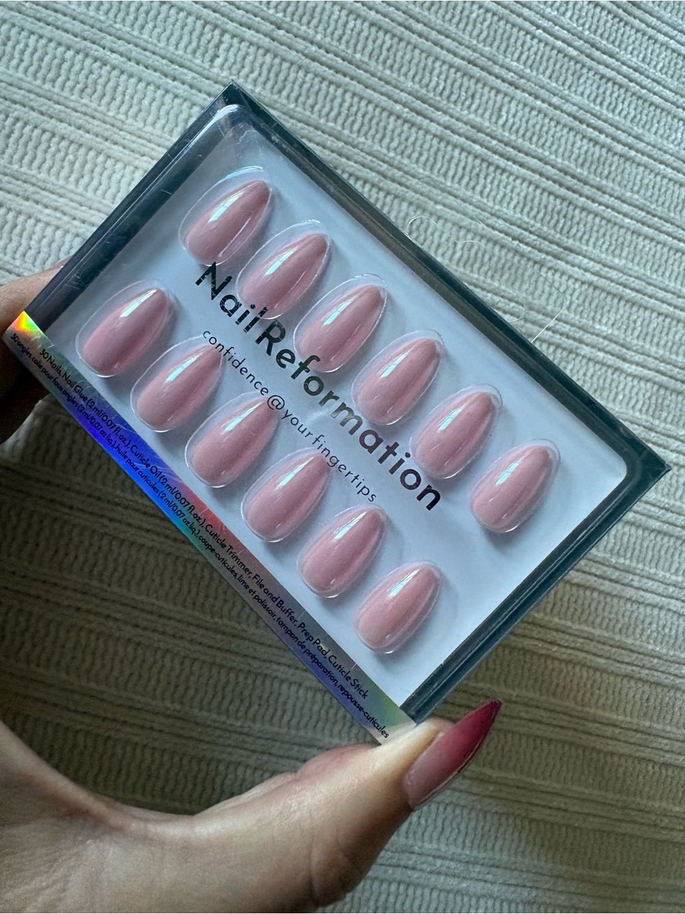 Nail Reformation Blush Pink Chrome Almond Press-On Nail Set